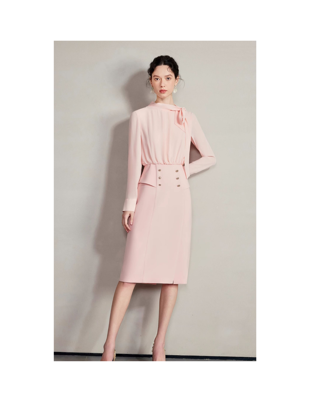 Pink Dress with Neck Tie